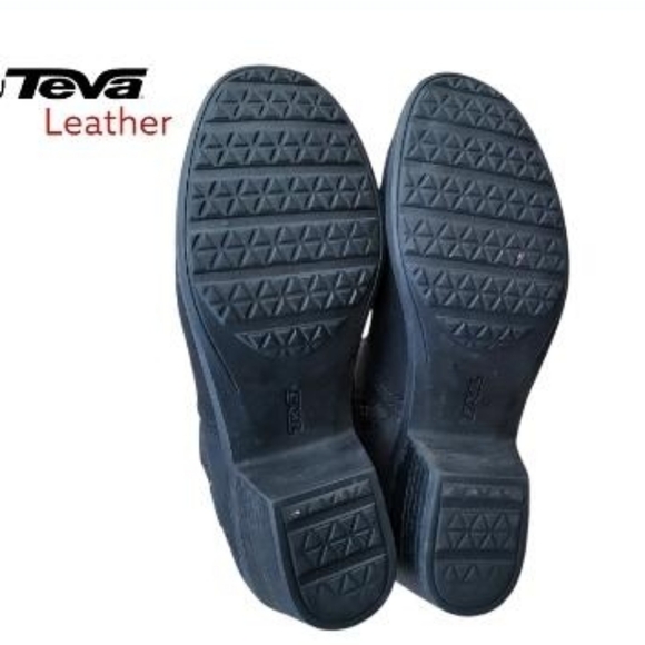 Teva Waterproof Foxy Black Leather Western Slip Ankle Boot Bootie Shoe Women 11 - Picture 7 of 12